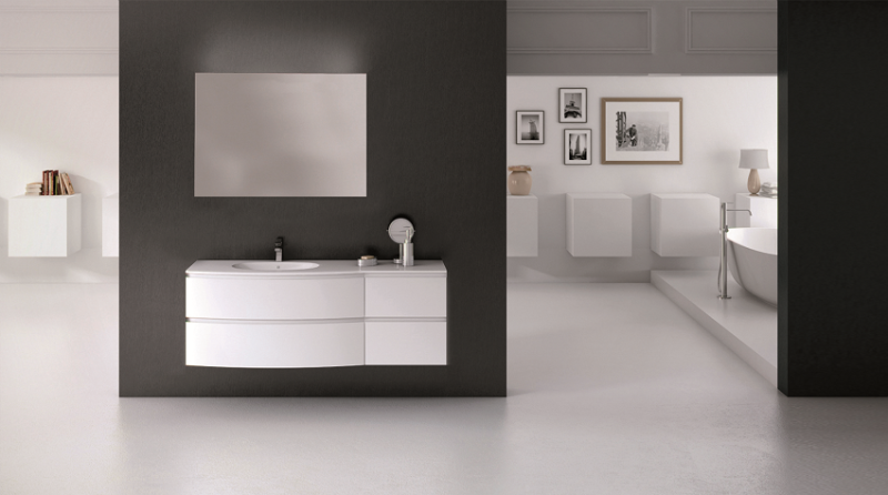 Réalisation d'une salle de bains demi ronde