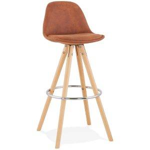Tabouret de cuisine bois et daim