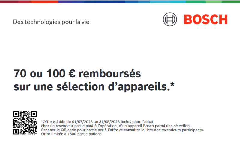 Remboursement Bosch promotion