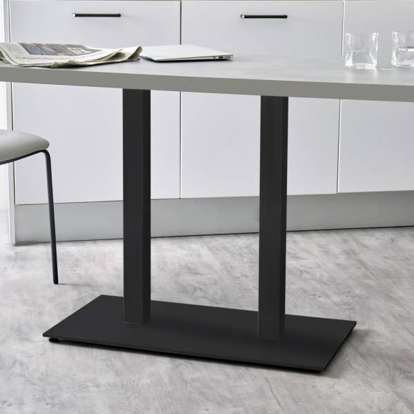 Double pied centrale avec platine pour table de cuisine ou de salle à manger