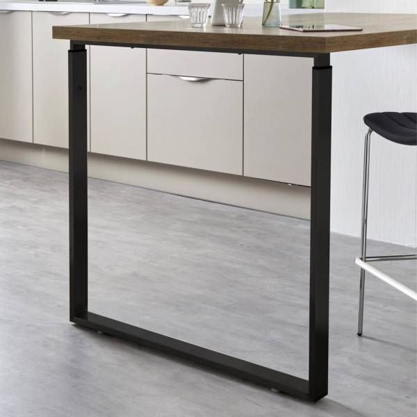 Pied  de table ou snack rectangulaire colori noir ou blanc ou inox pour cuisine 