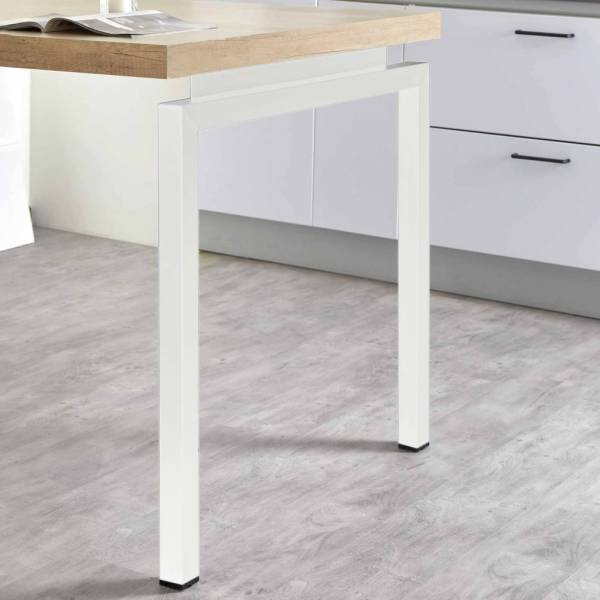 Pied de table en forme de U pour snack cuisine colori noir, blanc ou inox
