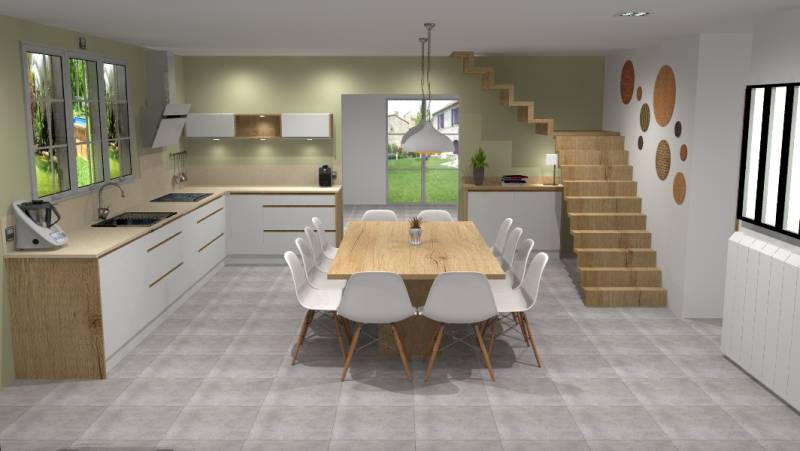 plan de travail en céramique calcaire