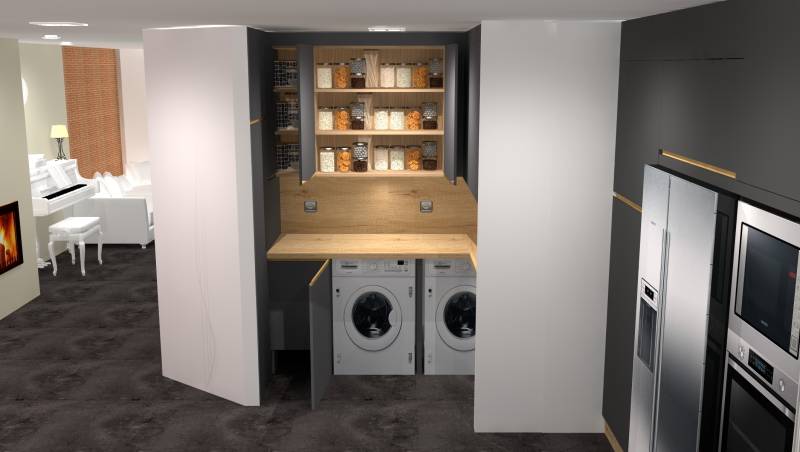 Comment encastrer une machine à laver et un sèche linge dans des meubles placards à Saint Selve