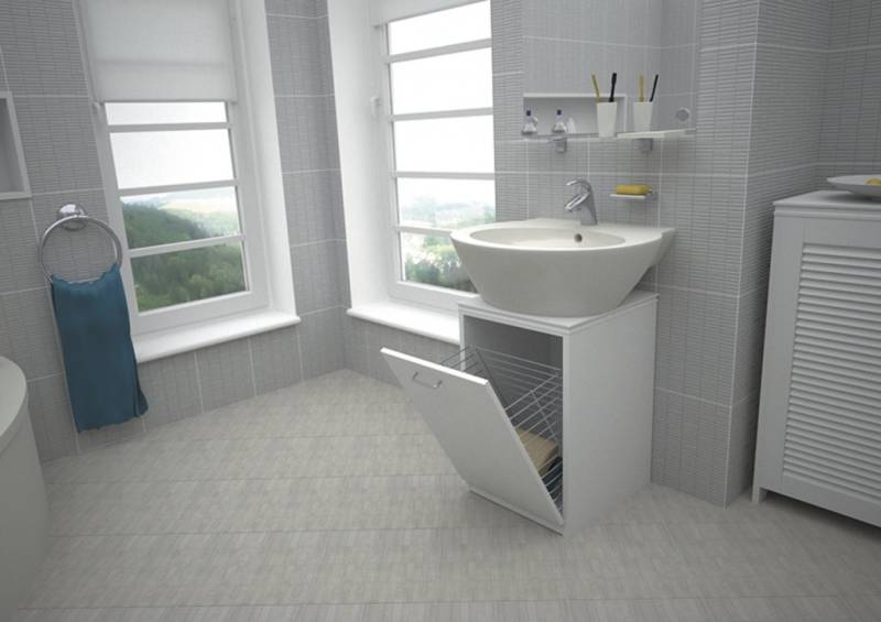 Salle de bains sur mesure avec meuble pour le linge sale à bordeaux